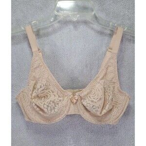 Wacoal Bra 36C Halo Lace Underwire Unlined Full Coverage 851205 Racerback Adjust